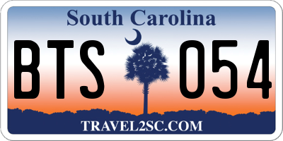 SC license plate BTS054
