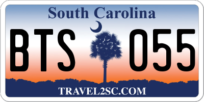 SC license plate BTS055