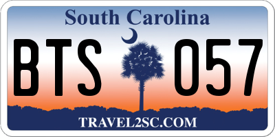 SC license plate BTS057