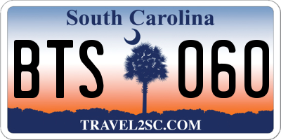 SC license plate BTS060