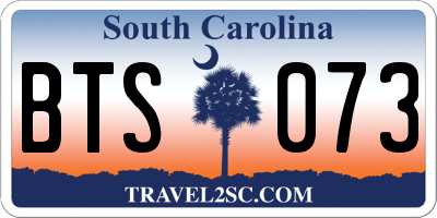 SC license plate BTS073
