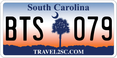 SC license plate BTS079