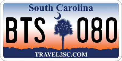 SC license plate BTS080