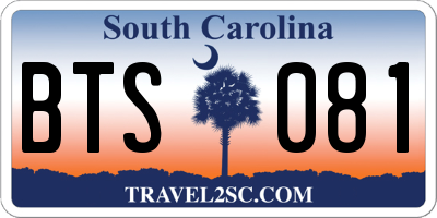 SC license plate BTS081