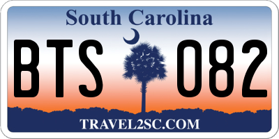 SC license plate BTS082