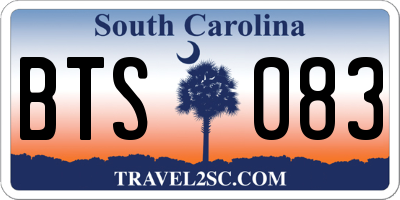 SC license plate BTS083