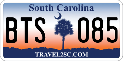 SC license plate BTS085