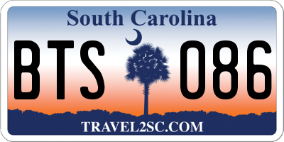 SC license plate BTS086