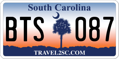 SC license plate BTS087