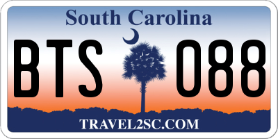 SC license plate BTS088