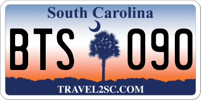 SC license plate BTS090