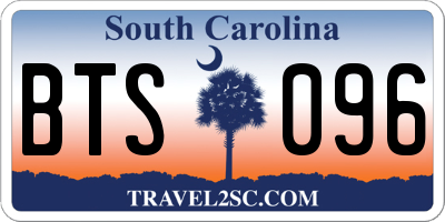 SC license plate BTS096
