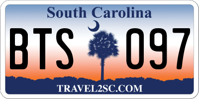 SC license plate BTS097