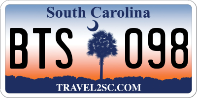 SC license plate BTS098