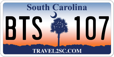 SC license plate BTS107
