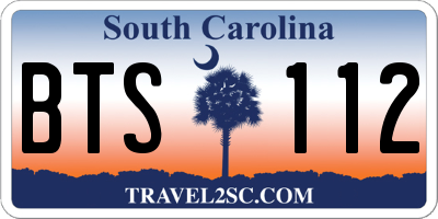 SC license plate BTS112