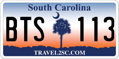 SC license plate BTS113