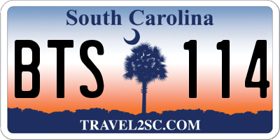 SC license plate BTS114