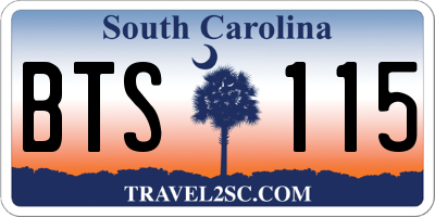 SC license plate BTS115