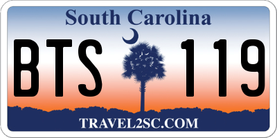 SC license plate BTS119