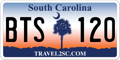 SC license plate BTS120