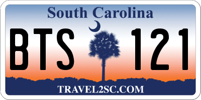 SC license plate BTS121