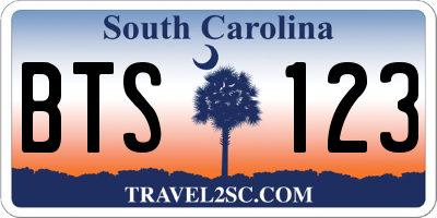 SC license plate BTS123