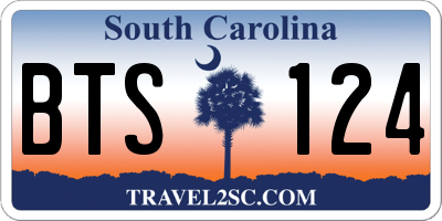 SC license plate BTS124
