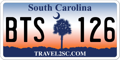 SC license plate BTS126