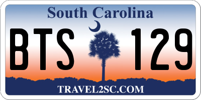 SC license plate BTS129