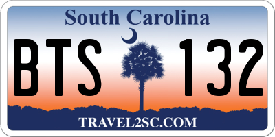 SC license plate BTS132