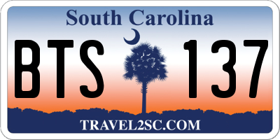 SC license plate BTS137