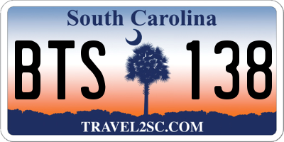 SC license plate BTS138