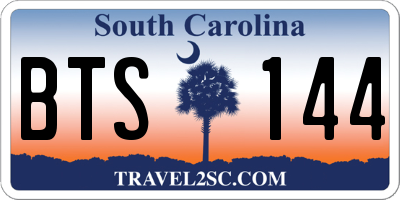 SC license plate BTS144