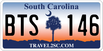 SC license plate BTS146