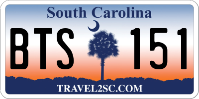SC license plate BTS151