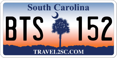 SC license plate BTS152