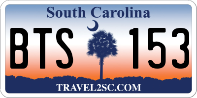 SC license plate BTS153