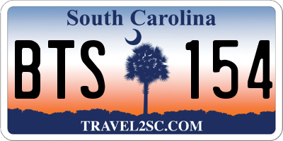 SC license plate BTS154