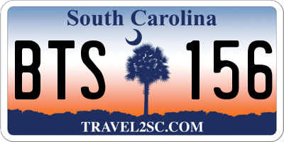 SC license plate BTS156