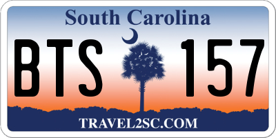 SC license plate BTS157