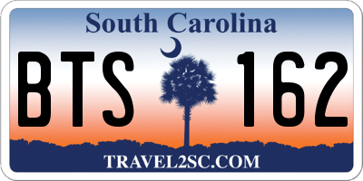 SC license plate BTS162