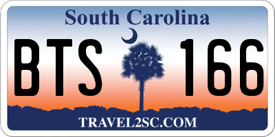 SC license plate BTS166
