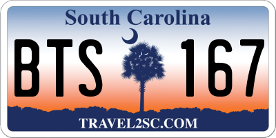 SC license plate BTS167