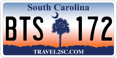 SC license plate BTS172