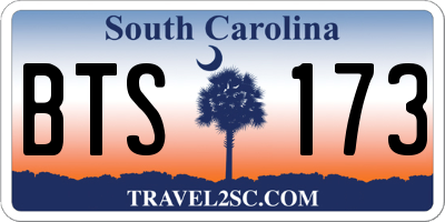 SC license plate BTS173