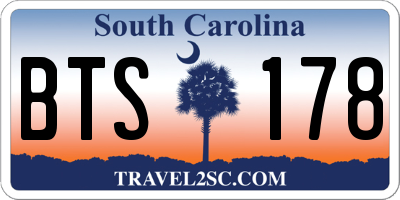 SC license plate BTS178
