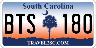 SC license plate BTS180