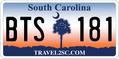 SC license plate BTS181