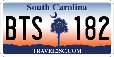 SC license plate BTS182